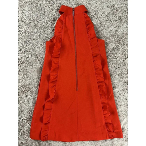 Ted Baker Size 0 Torriya Halter Ruffle Orange Sleeveless Tunic Dress - Picture 13 of 15